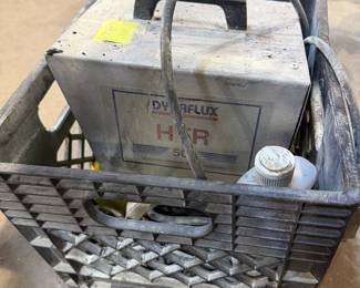 Blue flux equipment to remove markings on steel