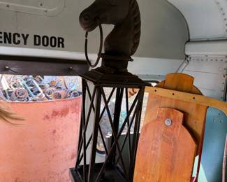 Rod Iron Horse Lantern post