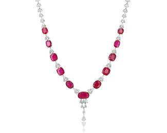 Lot 8249 Ruby  Diamond NecklaceGIA Certified