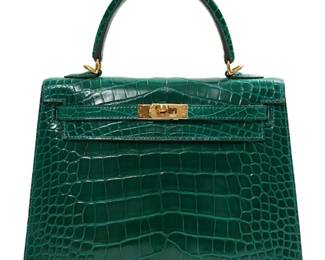 Lot 101 Hermes Kelly Crocodile Bag