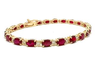 Lot 8263 Ruby  Diamond Bracelet