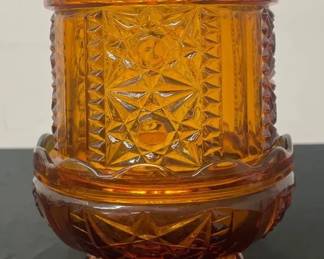 Vintage Glass Amber Fairy Lamp