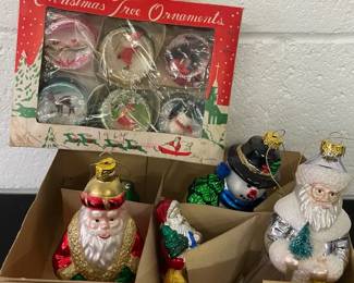 Vintage Christmas Glass Multicolored Ornaments Lot 2 Of 8 