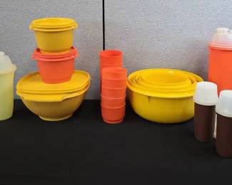 Iconic Orange, Yellow And Brown Tupperware 