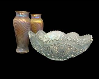 a3 Vintage Carnival Glass Decor Items