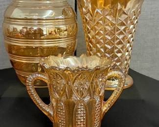 004 Marigold Vintage Carnival Glass Decor