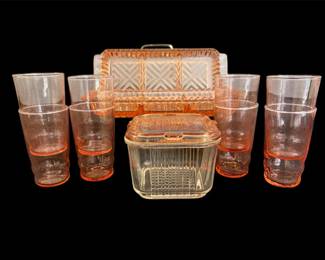 a2 Vintage Pink Depression Glass Divided Relish Dishes More