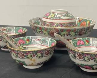 006 Vintage Chinese Soup Bowl Set