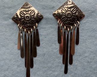 Vintage Sterling Silver Navajo Dangling Earrings