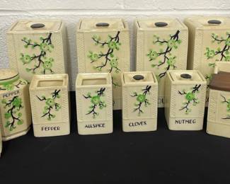 Vintage Moriyama Japanese Spice Canisters