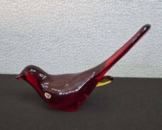Fenton Art Glass Bird Of Happiness Ruby Red