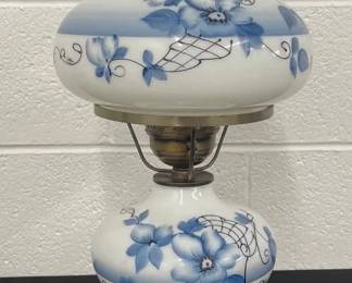 Vintage Hand painted Hurricane Parlor Lamp