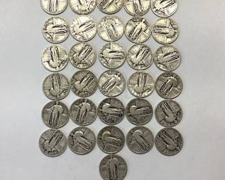 31) SILVER STANDING LIBERTY QUARTERS