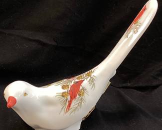 1977-79 FENTON BIRD OF HAPPINESS HAND PAINTED FIGURINE, SIGNED GLORIA FINN