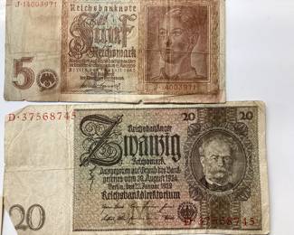 GERMAN CURRENCY PAPER AND COINS PERFECT FOR COLLECTORS