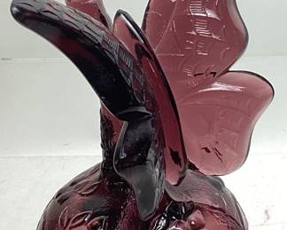 FENTON AMETHYST PURPLE BUTTERFLY ON BRANCH RING HOLDER