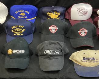 (16) VINTAGE HATS, NORTHERN TOOLS & EQUIPMENT, F150, MT. AIRY OIL CO. , ROWELS TRUCK ACCESSORIES, COLFAX COUNTRY RV, GOLD LEAF WAREHOUSE, CUMMINS ONAN