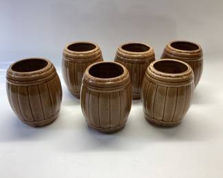 MCM ORCHARDS OF HAWAII BROWN BARREL MUGS
