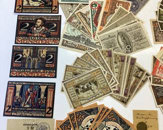 GERMAN CURRENCY PAPER AND COINS PERFECT FOR COLLECTORS