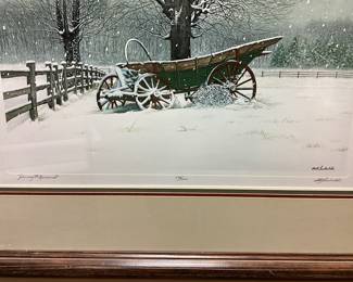 BOB TIMBERLAKE SIGNED #698/1000 FEBRUARY AT RIVERWOOD FRAMED PRINT, 34in by 27in NO SHIPPING PICKUP ONLY