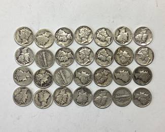 28) SILVER MERCURY DIMES