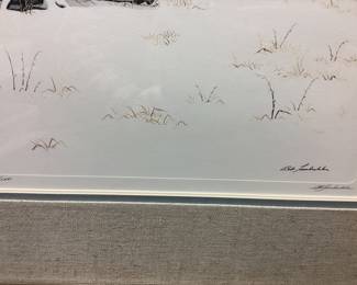 BOB TIMBERLAKE SIGNED #181/1000 SNOW AT THE STUDIO FRAMED PRINT, 33in by 28in NO SHIPPING PICKUP ONLY