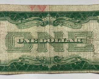  1928-A $1 DOLLAR SILVER CERTIFICATE (FUNNY BACK) BLUE SEAL AND BLUE SERIAL NUMBERS