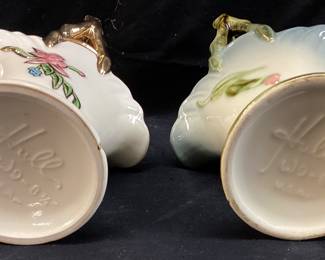 (2) VINTAGE HULL POTTERY WOODLAND PATTERN VASES