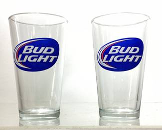 24) BUD LIGHT PINT GLASSES