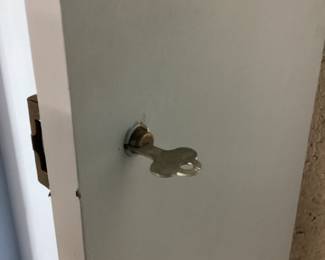 GUN CABINET WITH LOCK AND KEY REPAINTED BLUE