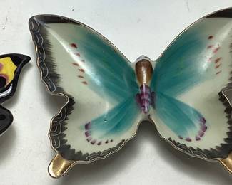 (3) BUTTERFLY DECORATIVE TRINKETS 1 MARKED MADE IN JAPAN