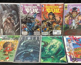  (8) ASSORTED COMICS, VERTIGO, DC, DARK HORSE & SCOUT COMICS FOREVER EVIL, ALIENS, STABBITY EVER AFTER WONDERLAND, MARGEâ€™S LITTLE LULU, CAPTAIN MARVEL