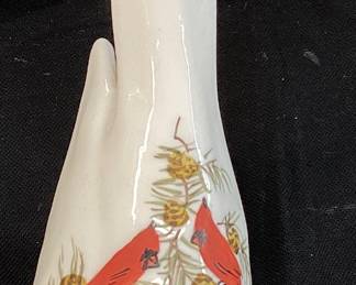 1977-79 FENTON BIRD OF HAPPINESS HAND PAINTED FIGURINE, SIGNED GLORIA FINN