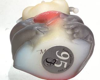 1999-2000 (PNWFA) FENTON ART GLASS LOVE BUG LADY BUG FIGURINE, 3in, FENTON 95th ANNIVERSARY