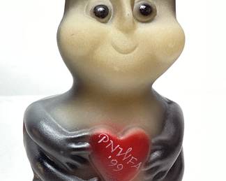 1999-2000 (PNWFA) FENTON ART GLASS LOVE BUG LADY BUG FIGURINE, 3in, FENTON 95th ANNIVERSARY