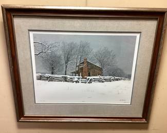 BOB TIMBERLAKE SIGNED #181/1000 SNOW AT THE STUDIO FRAMED PRINT, 33in by 28in NO SHIPPING PICKUP ONLY
