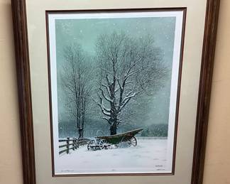 BOB TIMBERLAKE SIGNED #698/1000 FEBRUARY AT RIVERWOOD FRAMED PRINT, 34in by 27in NO SHIPPING PICKUP ONLY
