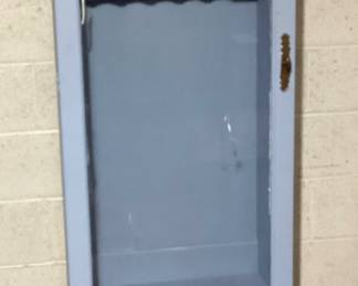 GUN CABINET WITH LOCK AND KEY REPAINTED BLUE