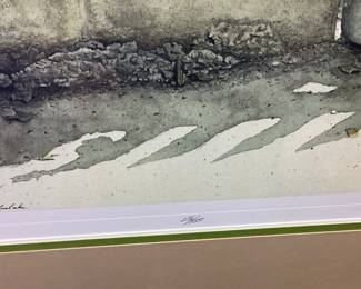 BOB TIMBERLAKE SIGNED #731/1000 MRS. LEONARDS MARIGOLDS FRAMED PRINT, 37in by 30in NO SHIPPING PICKUP ONLY