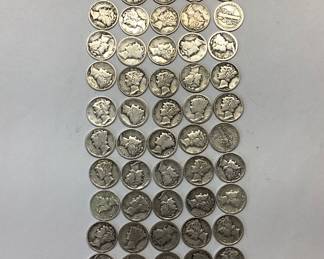 50 SILVER MERCURY DIMES