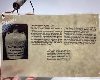  ANTIQUE THE CASPER CO. WHISKEY JUG FROM WINSTON SALEM NC, SALT GLAZED STONEWARE JUG FROM THE EARLY 1900â€™s