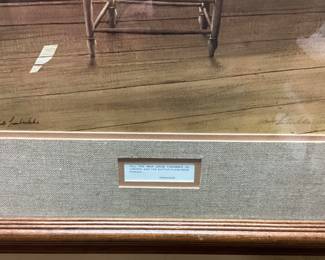 BOB TIMBERLAKE SIGNED #1362/1500 SNARE DRUM ON CHAIR w QUOTE BY TENNYSON, TIL THE WAR DRUM THROBBED NO LONGER, AND THE BATTLED FLAGS WERE FURLED, FRAMED PRINT NO SHIPPING PICKUP ONLY