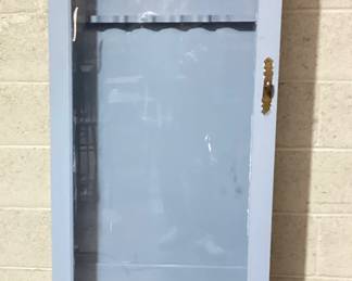 GUN CABINET WITH LOCK AND KEY REPAINTED BLUE