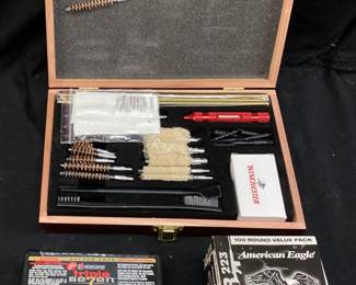 100 ROUNDS AMERICAN EAGLE 223 AMMO w GUN CLEANING KIT & .50cal PELLETS NEW IN BOX