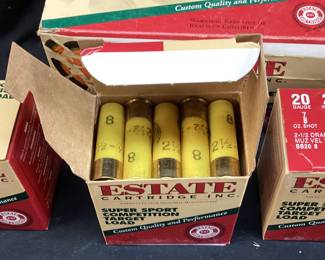 100 ESTATE CARTRIDGE 20 GAUGE SHOTGUN SHELLS IN BOX, SUPER SPORT COMPETITION TARGET LOAD, 2 3/4 in,