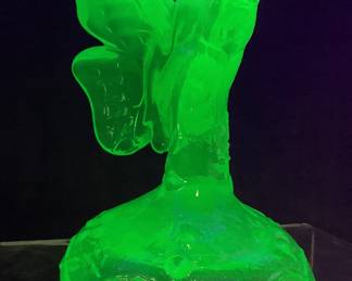 FENTON VASELINE (URANIUM) GLASS BUTTERFLY RING HOLDER