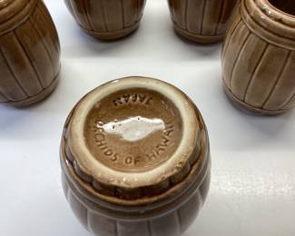 MCM ORCHARDS OF HAWAII BROWN BARREL MUGS