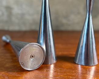 This lot features a set of three (3) vintage candlesticks designed by Erika Pekkari for Ikea in the late 1990s. The tallest measures, 10.5” H.

