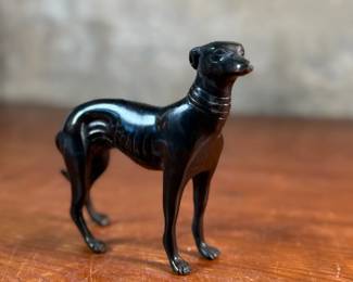 "Greyhound", a vintage mid-century cast bronze sculpture in a beautiful Art Deco style. This piece measures, 5.25” H.

