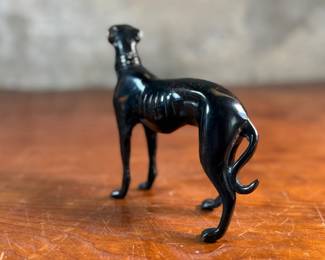 "Greyhound", a vintage mid-century cast bronze sculpture in a beautiful Art Deco style. This piece measures, 5.25” H.


